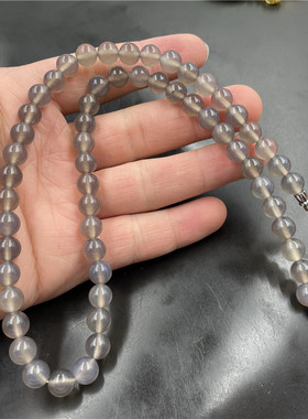 玉器灰色玛瑙天然锁骨链