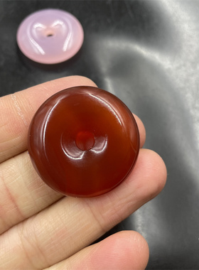 玉髓玛瑙平安扣吊坠挂件