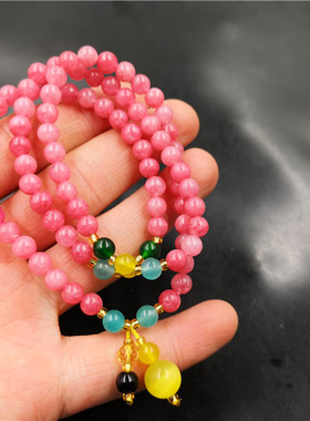 四海玉器6毫米可缠绕蓝色桃花玉