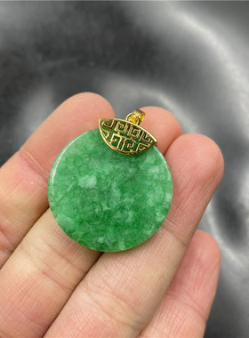 白底青平安扣30毫米挂件