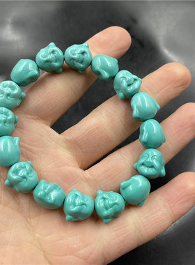 绿松石佛头手链手串女款
