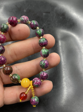 粉色手链粉色手串桃花玉特价