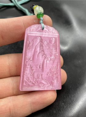 男女款猫眼石山水牌子毛衣链