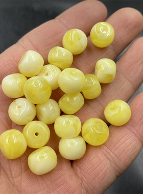 四海玉器 DIY饰品配件优化二代白蜜蜡老型珠筒珠 算盘珠散批