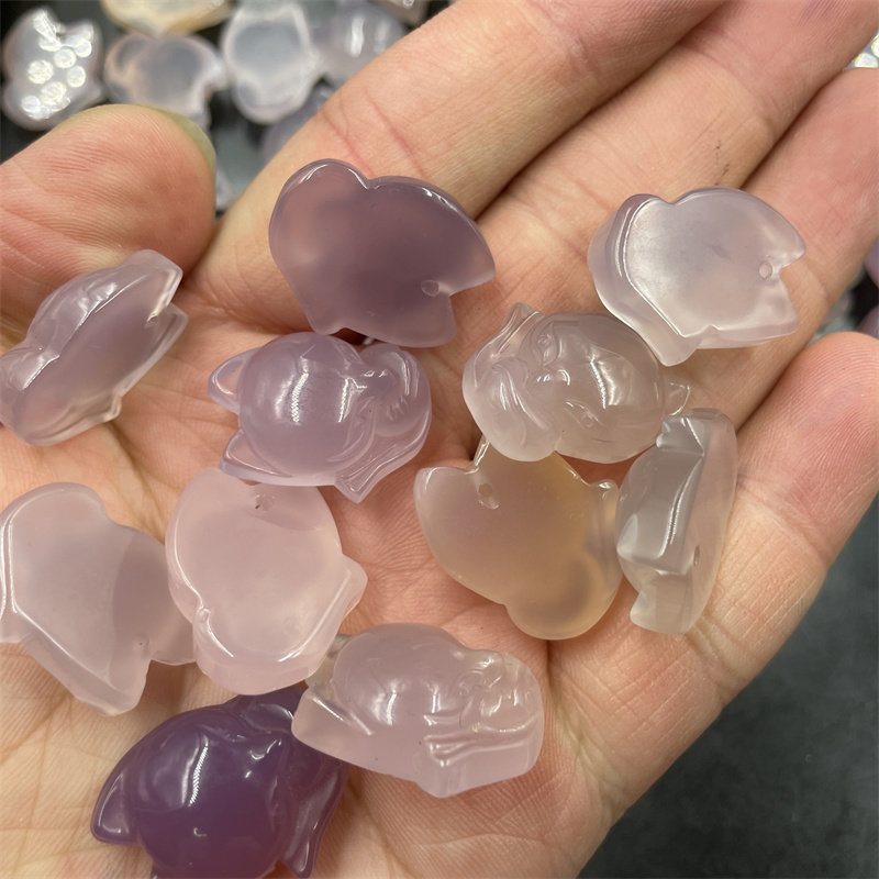 四海玉器 特价款粉紫色玉髓玛瑙小狐狸吊坠 小钱袋 福袋挂件 玉坠,淘宝优惠券,粉丝福利购,淘宝优惠卷