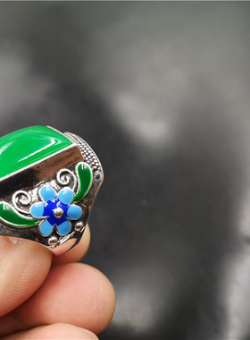 四海玉器男款阳绿色马来玉翠绿色