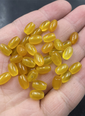 DIY饰品配件飘蓝花巴山翠玉米珠散珠 6*9毫米紫色玉珠子 绿色米珠