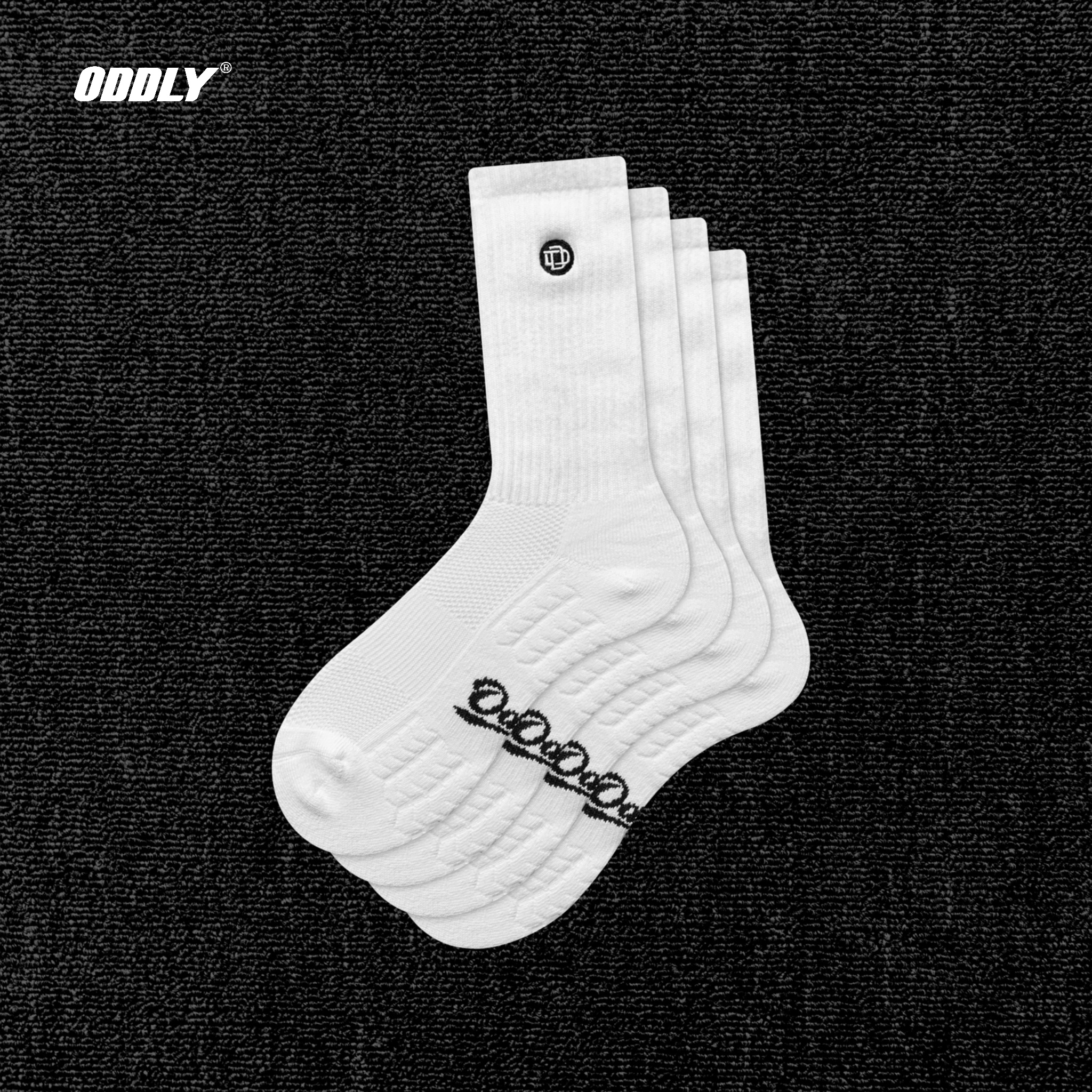 ODDLY【life2.0】2双装莱卡纯棉运动袜子跑步毛巾底10A抗菌防臭 - 图1