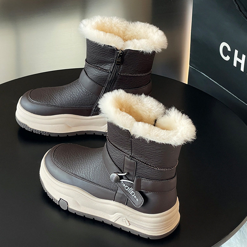 白色雪地靴女2025冬新款加厚加绒短靴时尚休闲防寒运动高帮棉鞋子,淘宝优惠券,粉丝福利购,淘宝优惠卷