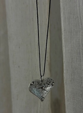 韩国mars做旧爱心毛衣链