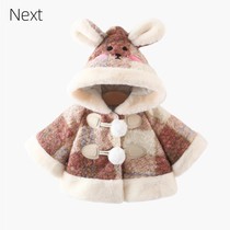 UK NEXT female baby cloak cloak baby thickened to serve winter new fur coat girl jacket tide