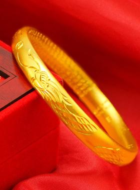 越南沙金龙凤呈祥镀金手镯