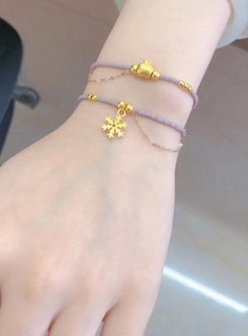 新款兔年香芋紫琉璃珠蝴蝶结甜甜