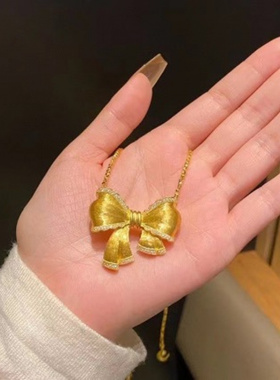 春款微镶拉丝蝴蝶吊坠闪珠时尚项