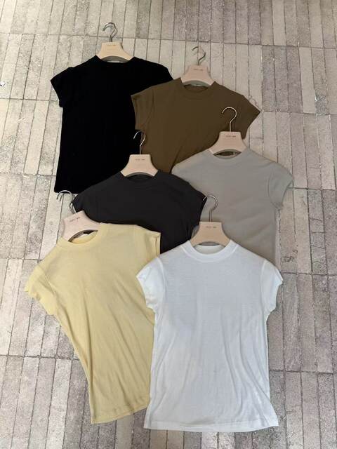 Jxzx ສິບສາມສາຍ 2026 New Stand Collar Elastic Slim Fit Fashionable and Versatile Women's Solid Color Small Edition Half-Sleeved Top