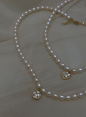 STINA5MM小粒米粒淡水珍珠项链女