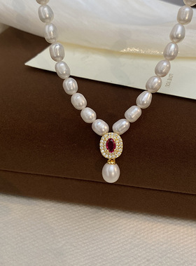 STINA淡水珍珠项链女气质法式复