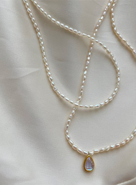 STINA新款珍珠小米珠项链女精致