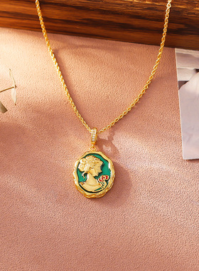 STINA莫奈花园油画风项链复古风