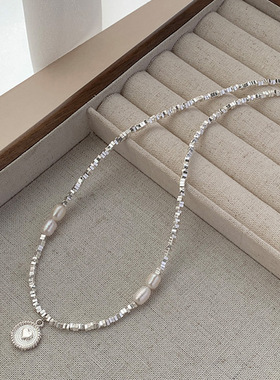 STINA新款碎银子珍珠爱心吊坠项