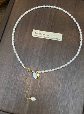 STINA淡水珍珠简约小米珠项链女