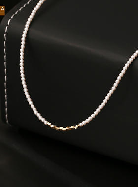 STINA法式复古小米珠项链女轻奢