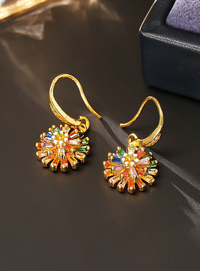 STINA新款多巴胺彩色锆石吊坠轻