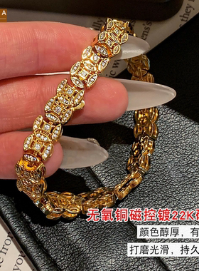 STINA新款金电五盘缠铜手链女轻