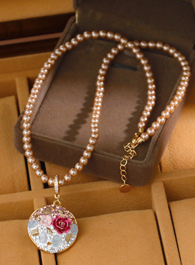 STINA新中式万能扣吊坠珍珠项链