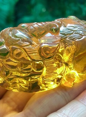 新款天然缅甸琥珀精品优质金蓝珀 貔貅 圆雕吊坠文玩珠宝收藏礼品