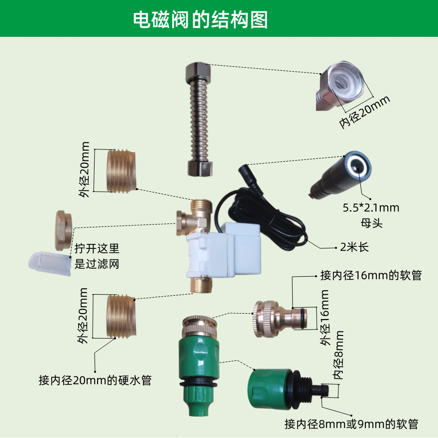 遥控水龙头定时开关控制器电磁水阀无线关闭水阀12v电磁阀4分龙头-图3