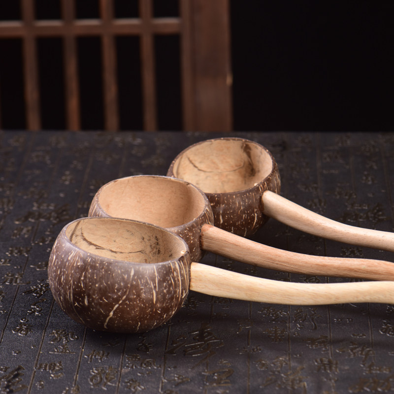 泰国天然椰子壳水瓢家用厨房舀水勺大号木瓢舀水舀米浇花专用容器,淘宝优惠券,粉丝福利购,淘宝优惠卷