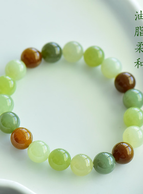 冰透水润和田玉手串级别高