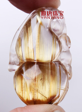 雁唐珠宝男女款金发晶貔貅吊坠