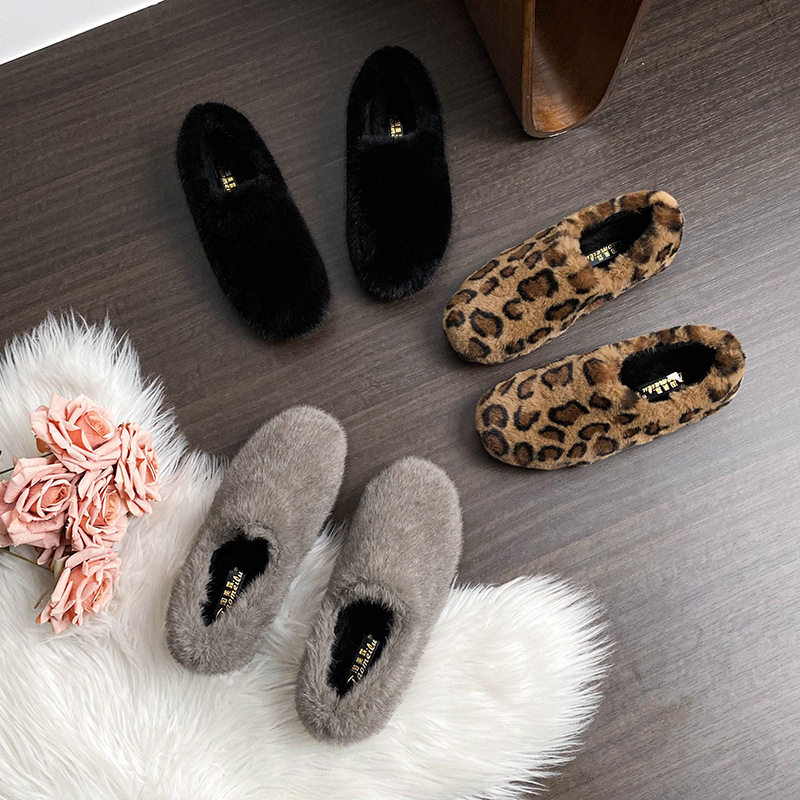 法式毛毛鞋2025仙女风秋冬新款平底豆豆加绒保暖单鞋外穿软底棉鞋,淘宝优惠券,粉丝福利购,淘宝优惠卷