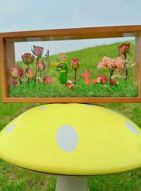 实木摆件小王子干花相框