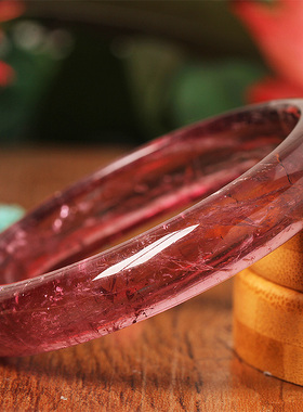 巴西老矿碧玺颜色艳丽手镯送证书