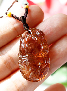 高档大气巴西碧玺吊坠手工葫芦
