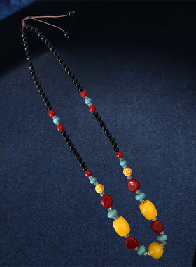 蒙古族各部落装饰项链男女款毛衣链西藏民族服装蒙古袍旅拍配饰品