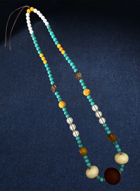 蒙古族复古装饰项链男女款毛衣链西藏民族服装蒙古袍旅拍配饰颈链