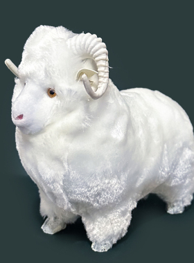 内蒙古工艺品仿真小绵羊草原旅游纪念品皮毛小动物模型羊玩偶摆件