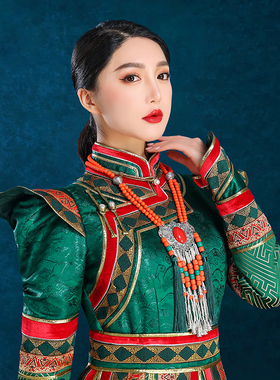 蒙古族传统贵族饰品长项链少数民族风旅拍内蒙古摄影写真毛衣链