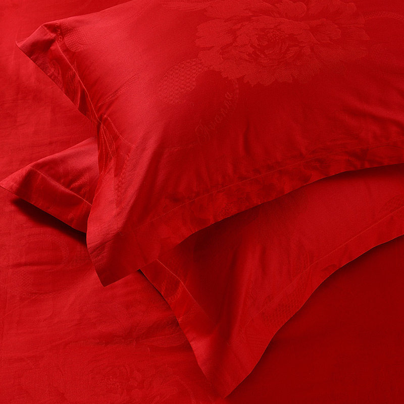 富安娜结婚四件套婚庆红色纯棉床上用品喜庆床单婚嫁提花新婚被套,淘宝优惠券,粉丝福利购,淘宝优惠卷
