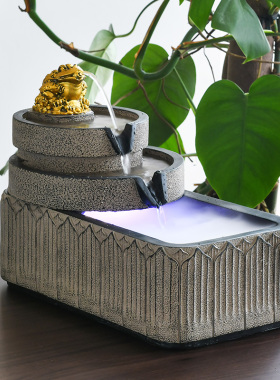 招财金蟾流水摆件喷泉鱼池造景