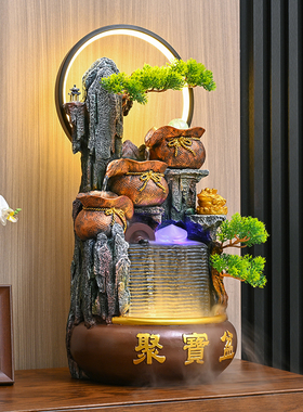 流水生财摆件聚宝盆循环水景观