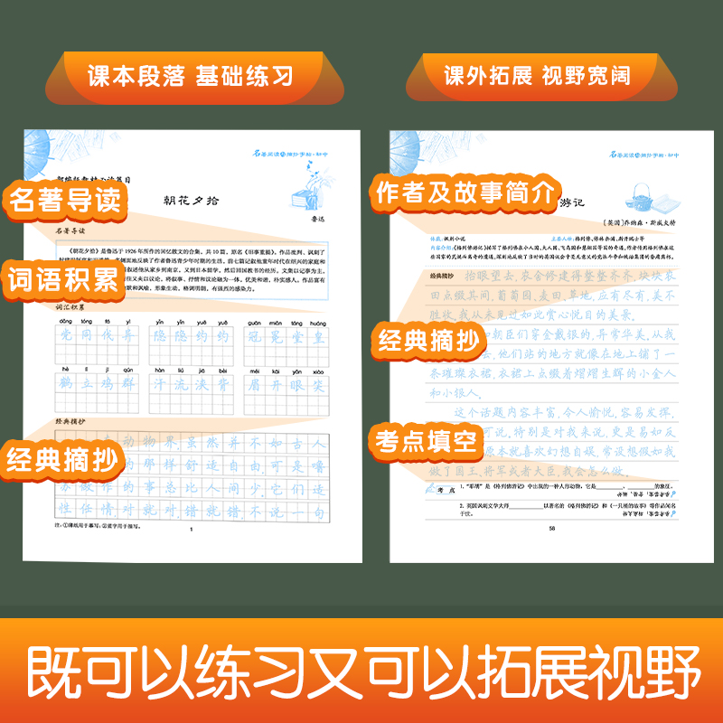 墨点字帖名著阅读与摘抄字帖七八九年级初中生练字专用语文快乐读书吧课外书练字帖荆霄鹏正楷体临摹钢笔硬笔书法摘抄积累练字帖