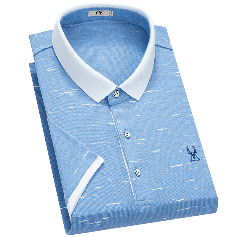 木笛夏季新款短袖翻领中年装polo衫 木笛服饰T恤