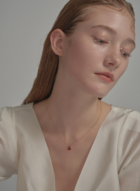 朱砂痣石榴石项链转运招桃花