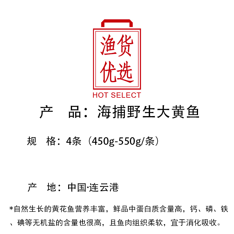 【4条装】黄花鱼大黄鱼海鲜新鲜速冻海捕鱼生鲜冷冻水产活鱼鲜冻 - 图2