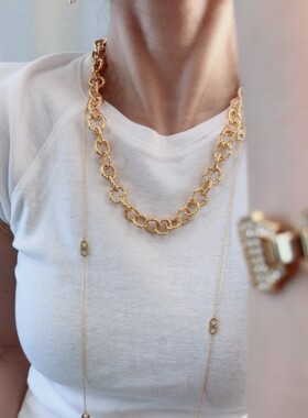 中古个性项链素金简约饰品vintage OT扣圈颈链复古风装饰